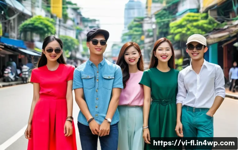 재생 섬유의 시장 조사 및 분석 - **Prompt: Stylish Vietnamese Youth Embracing Recycled Fashion in a Vibrant Urban Setting**
A gro...