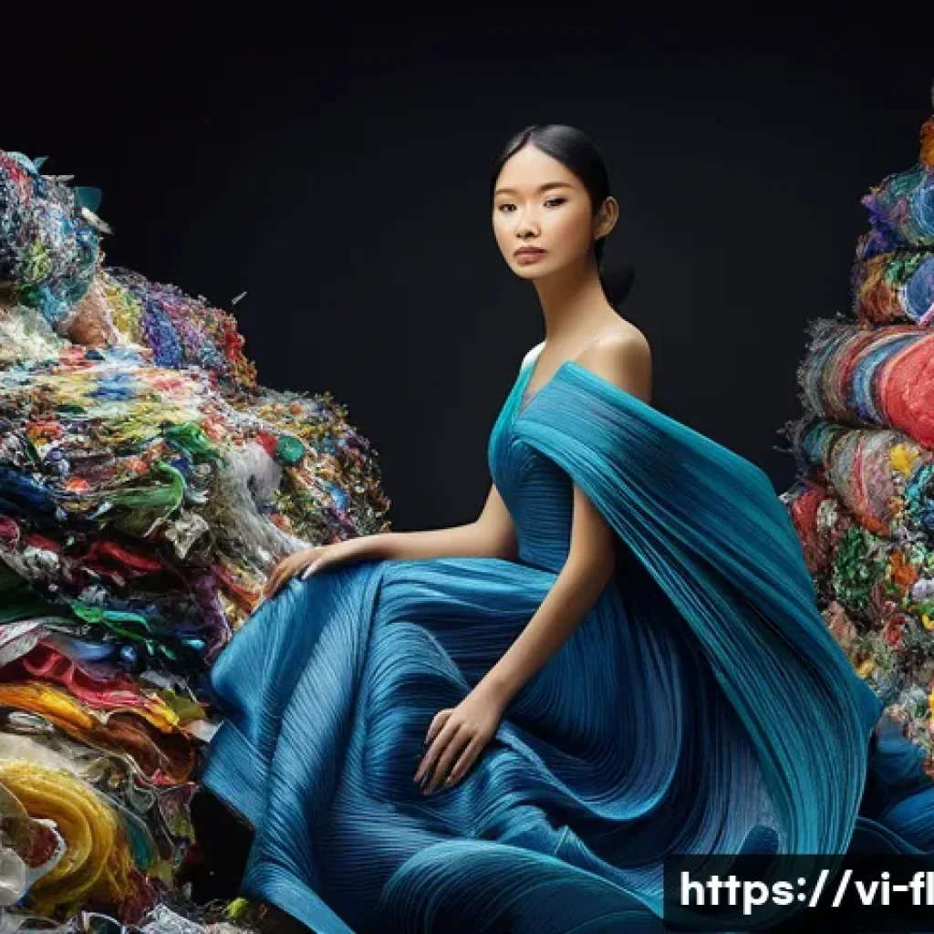재생 섬유의 논의 및 쟁점 - **Image Prompt 1: The Alchemy of Recycling – From Waste to Wearable Art**
A captivating, high-re...